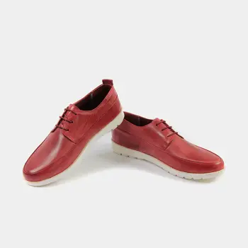 کفش چرمی راحتی زنانه قرمز
