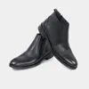 کفش چرمی روزمره مردانه مشکی مدل توماس چرم چاپی فلوتر