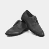 کفش چرمی رسمی مردانه مشکی مدل براون چرم چاپی فلوتر