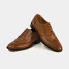 کفش چرمی رسمی مردانه عسلی مدل آکوا 